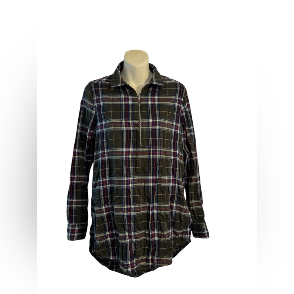 Raquel Allegra tunic style plaid shirt. Size 0 EUC